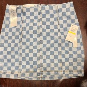 Blue Checkered Skirt